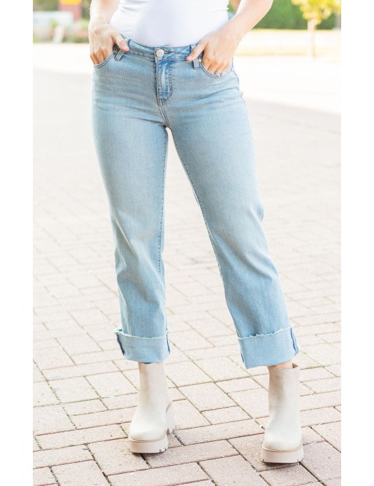 Cuffed Straight Jeans