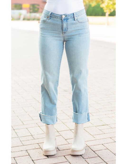 Cuffed Straight Jeans