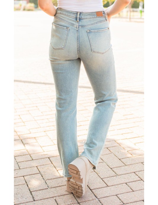 Straight Leg Distressed Jeans