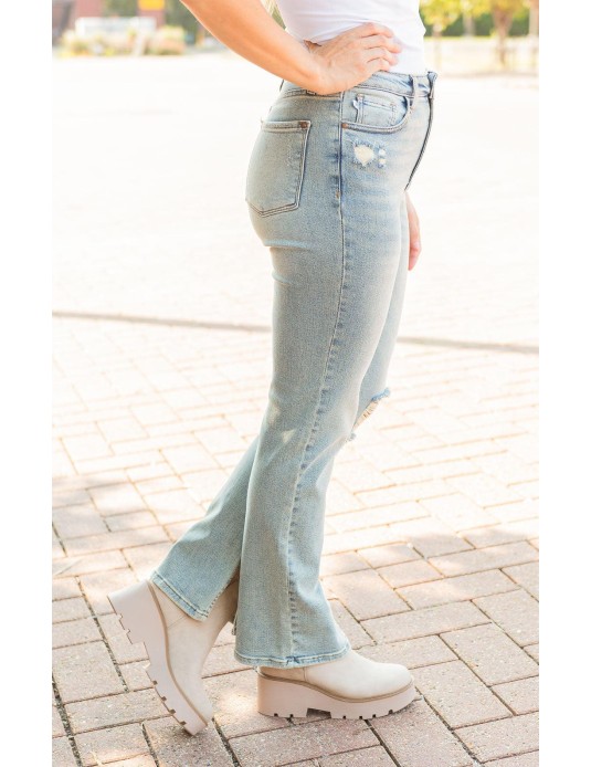 Straight Leg Distressed Jeans