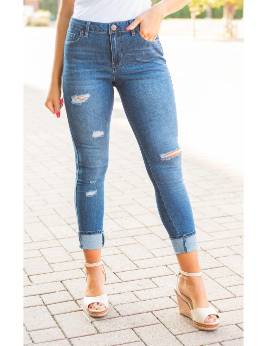 Cuffed Skinny Jeans