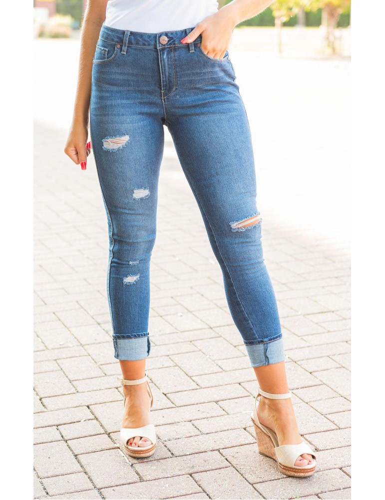 Cuffed Skinny Jeans