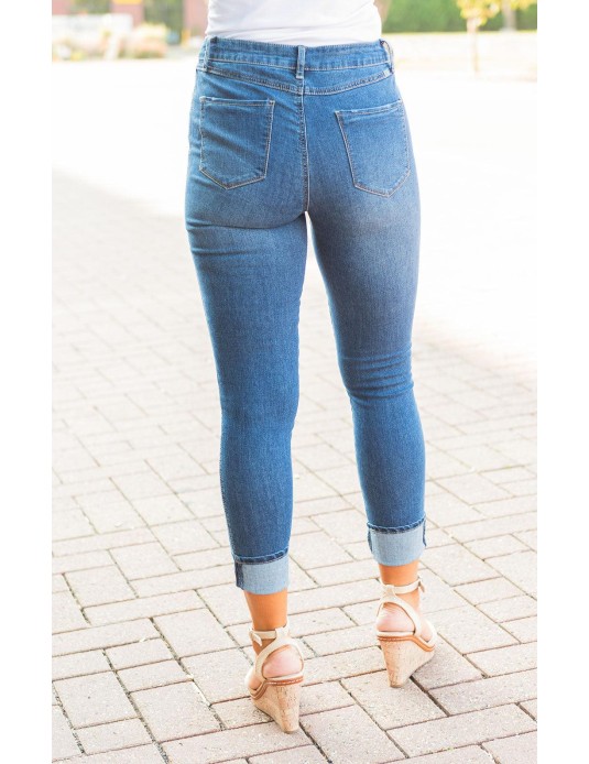 Cuffed Skinny Jeans