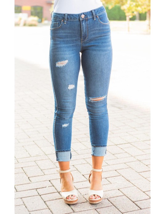 Cuffed Skinny Jeans