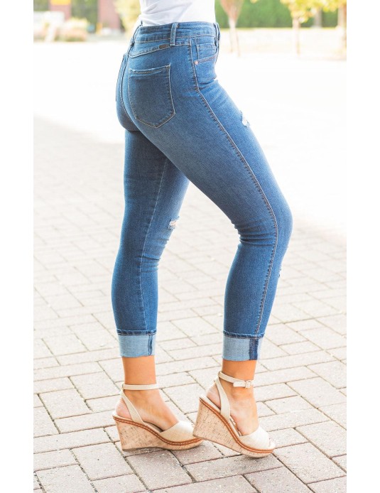 Cuffed Skinny Jeans